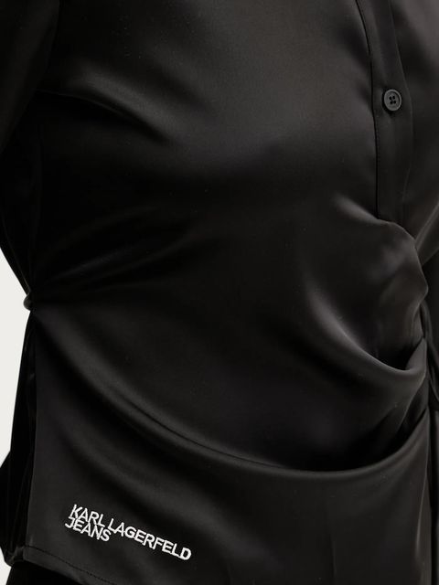 Karl Lagerfeld Jeans koszula damska kolor czarny regular z kołnierzykiem klasycznym A3W11008