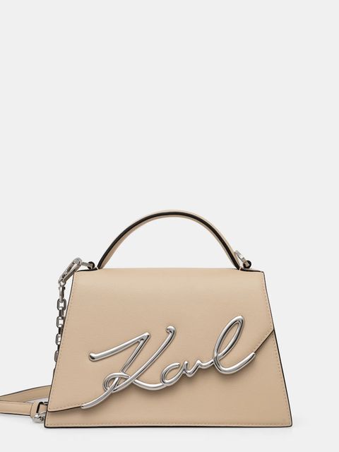 Karl Lagerfeld torebka skórzana K/SIGNATURE kolor beżowy A1W30036 - zdjęcie produktu nr 1