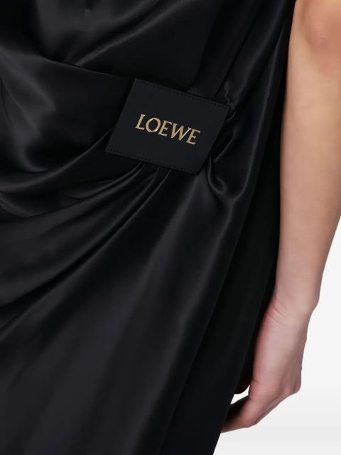LOEWE draped satin dress - Black