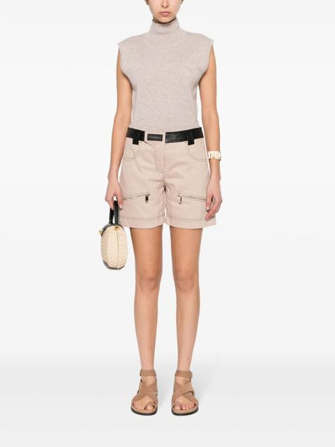PINKO Scilla panelled-leather shorts - Neutrals - zdjęcie produktu nr 2