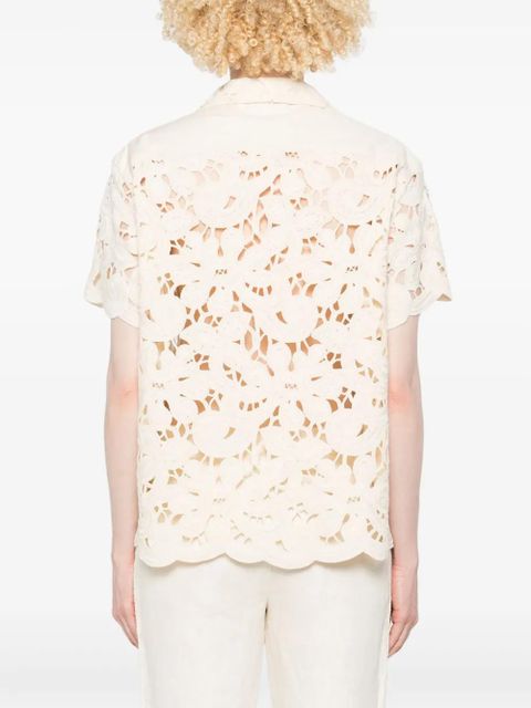 Moncler floral macramé shirt - Neutrals