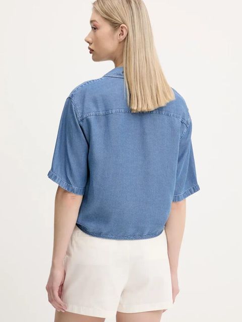 Tommy Jeans koszula damska kolor niebieski relaxed z kołnierzykiem klasycznym DW0DW20603 - zdjęcie produktu nr 2