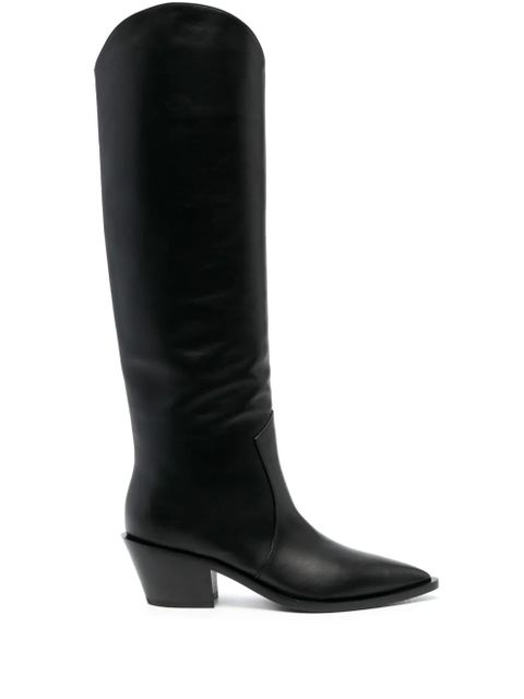 Gianvito Rossi Denver 70mm leather knee boots - Black - zdjęcie produktu nr 1