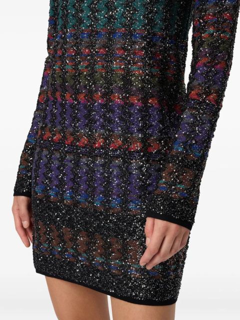 Missoni sequin-embellished patterned mini dress - Blue - zdjęcie produktu nr 2