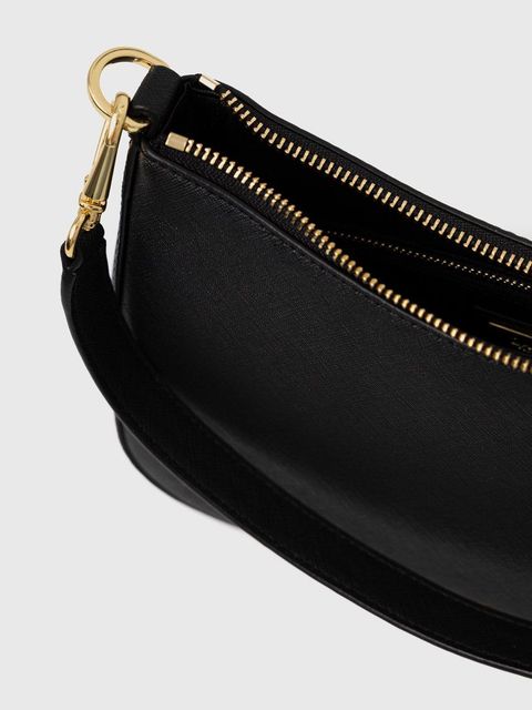 Lauren Ralph Lauren torebka skórzana kolor czarny