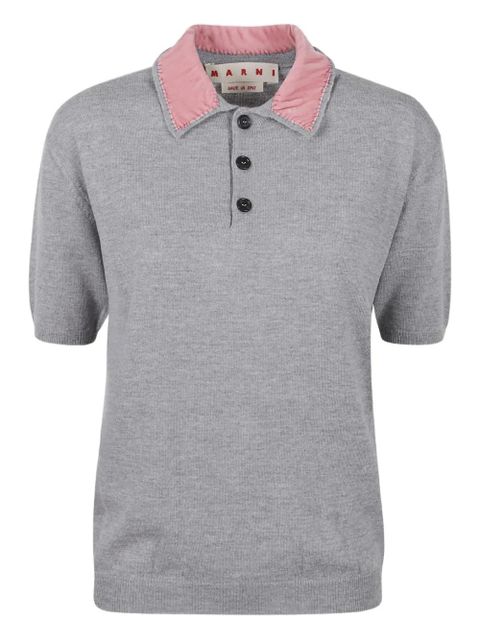 Marni velvet collar polo - Grey - zdjęcie produktu nr 1