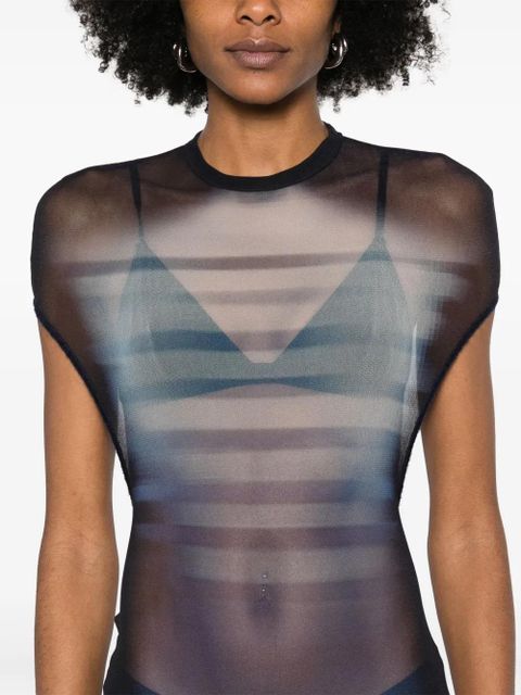 Jean Paul Gaultier sheer maxi dress - Blue