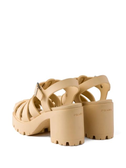 Prada metal buckle platform sandals - Neutrals - zdjęcie produktu nr 2