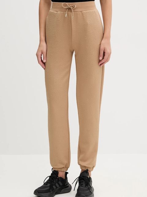 Guess spodnie dresowe PEONY damskie kolor zielony gładkie V5YB06 KBSL2 - zdjęcie produktu nr 1