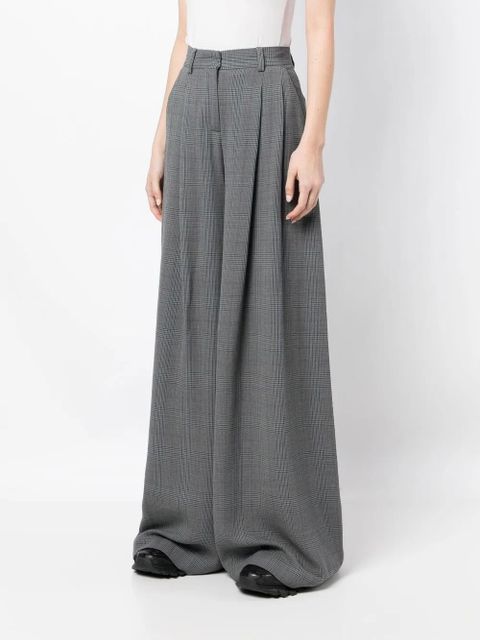 Off-White checked wide-leg trousers - Grey