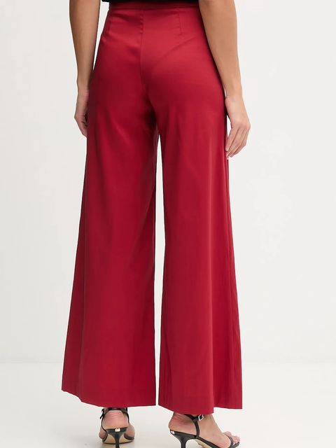 Pedro del Hierro spodnie damskie kolor bordowy szerokie high waist 7602521 - zdjęcie produktu nr 2