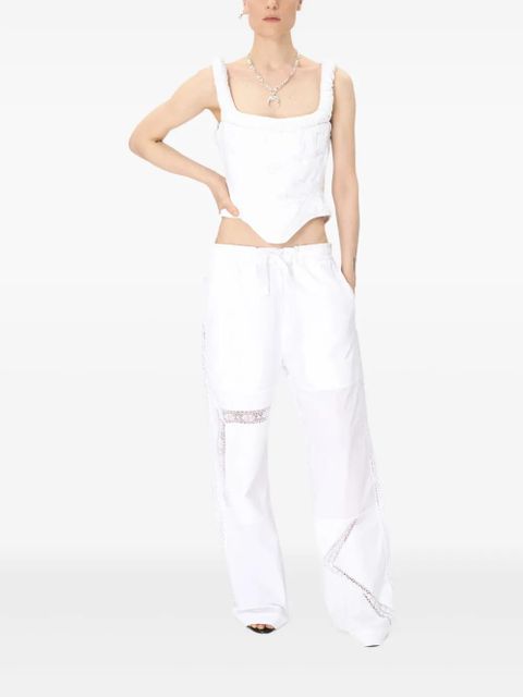 Marine Serre linen corset top - White