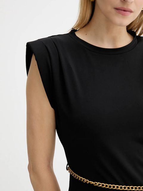 MICHAEL Michael Kors sukienka kolor czarny mini rozkloszowana MT5831SH6J