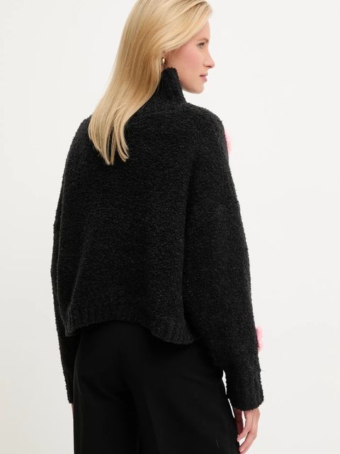 Answear.LAB sweter z dodatkiem wełny damski kolor czarny lekki z półgolfem