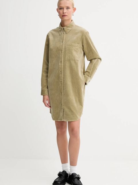 Marc O'Polo sukienka sztruksowa kolor zielony mini prosta 5000007111 - zdjęcie produktu nr 1