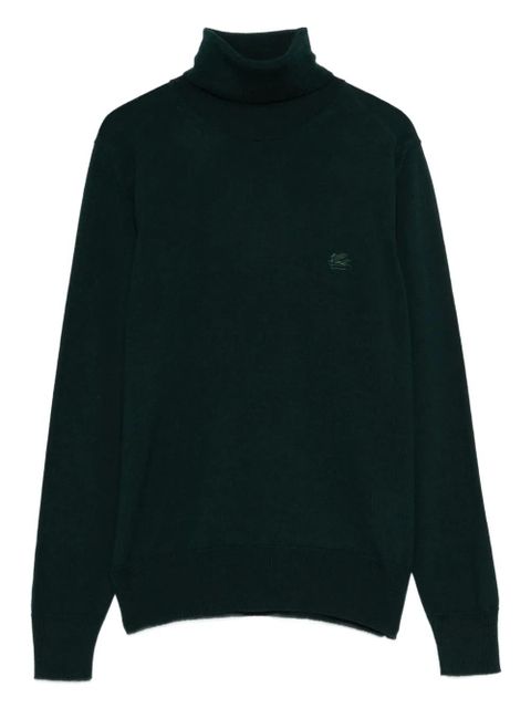 ETRO roll-neck logo-embroidered sweater - Green - zdjęcie produktu nr 1