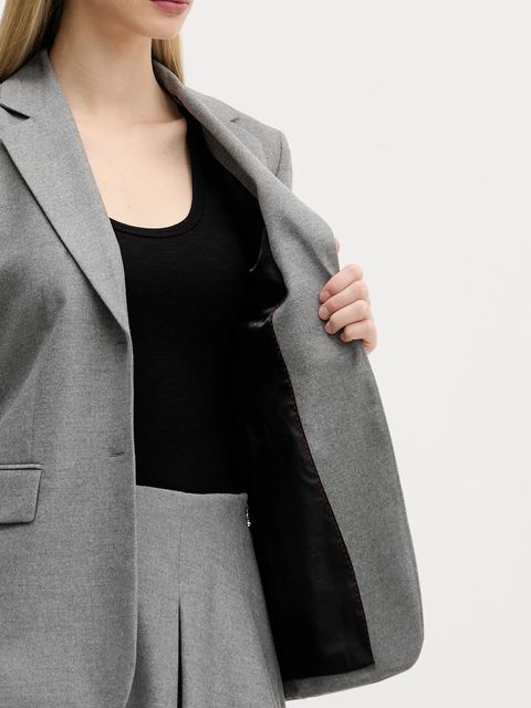 HUGO marynarka kolor szary jednorzędowa gładka 50547587