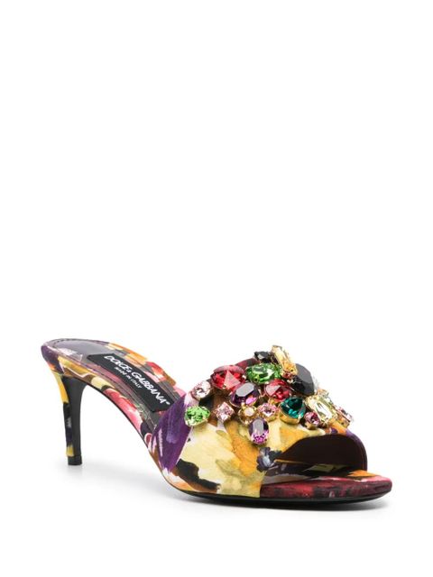 Dolce & Gabbana 70mm jewel-embellished mules - Black - zdjęcie produktu nr 2