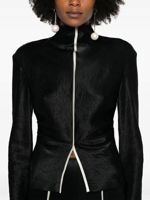 Nanushka high-neck draped top - Black