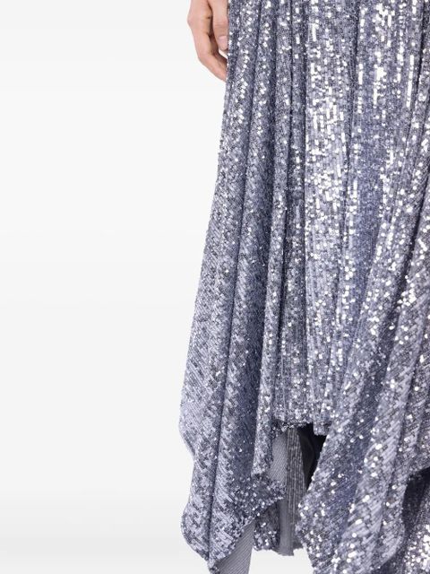 Rabanne sequined high-low dress - Silver