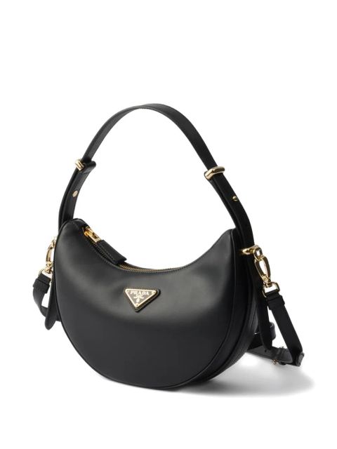Prada mini Arqué leather shoulder bag - Black