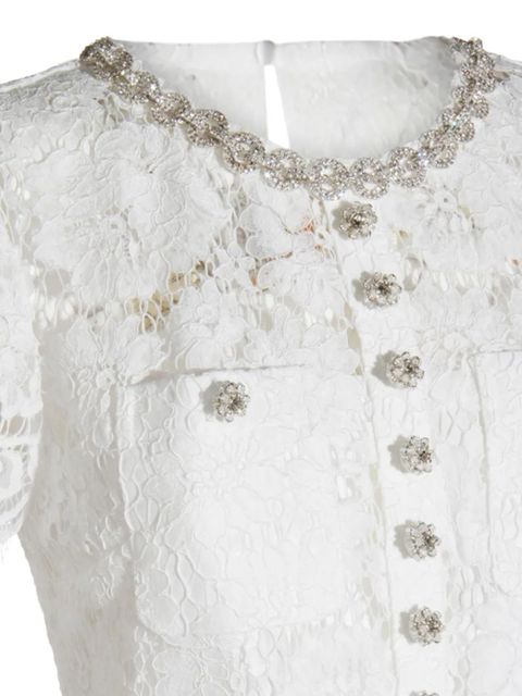 Self-Portrait embellished peplum lace maxi dress - White