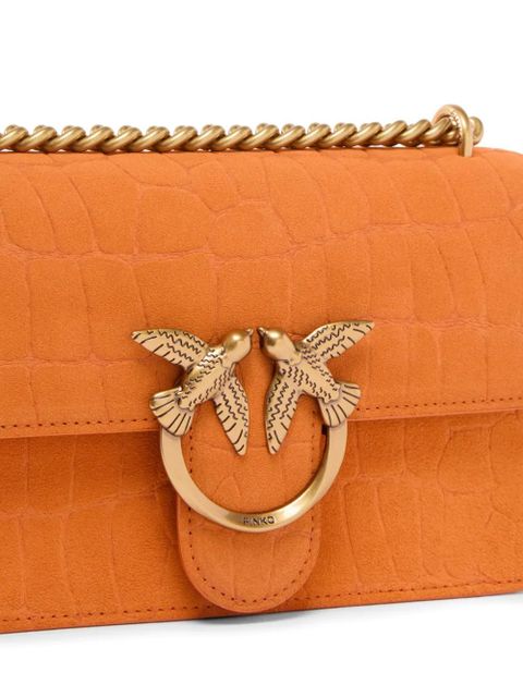 PINKO croco effect chain satchel - Orange