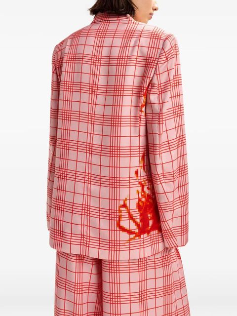 Essentiel Antwerp Juliana checked-print double-breasted blazer - Pink