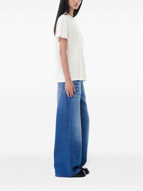 GANNI logo-embellished cotton T-shirt - White