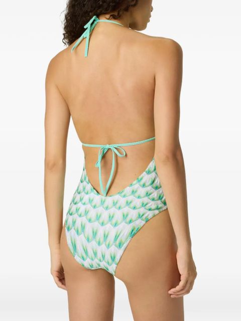 Missoni V-neck floral-pattern swimsuit - White