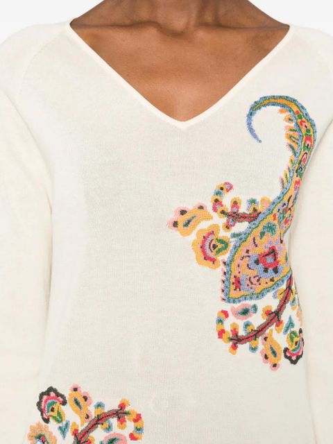 ETRO paisley-motif long-sleeved T-shirt - Neutrals