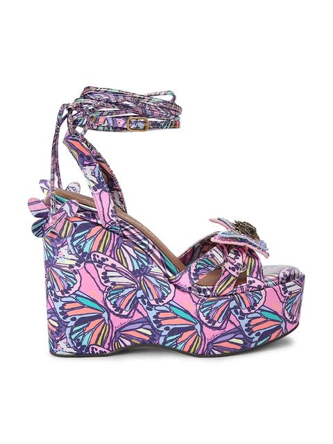 Kurt Geiger London sandały na koturnie Butterfly Ankle Tie Wedge - zdjęcie produktu nr 1