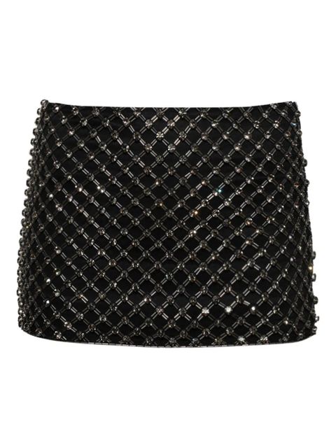 The Attico Cady crystal-embellished miniskirt - Black - zdjęcie produktu nr 1