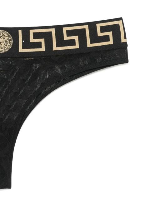 Versace Greca Border thong - Black