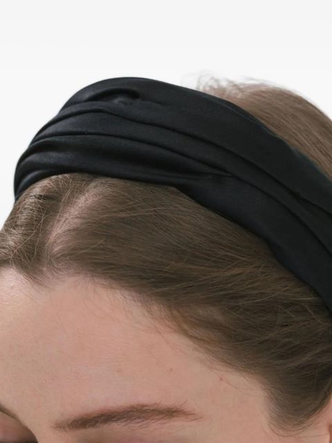Jennifer Behr pleated silk headband - Black - zdjęcie produktu nr 2
