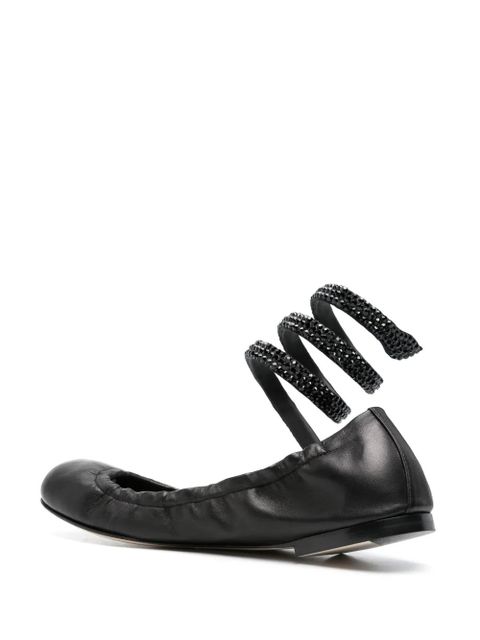 René Caovilla Cleo crystal-embellished ballerina shoes - Black - zdjęcie produktu nr 2
