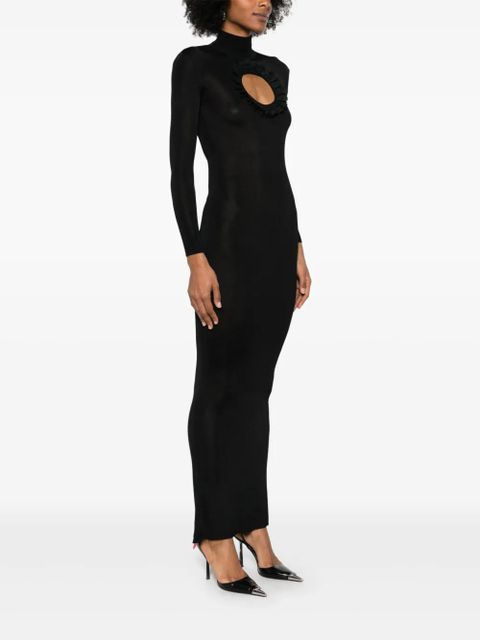 Self-Portrait cut out-detail knitted maxi dress - Black