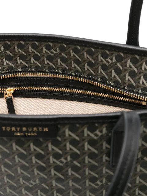Tory Burch monogrammed logo tote bag - Black