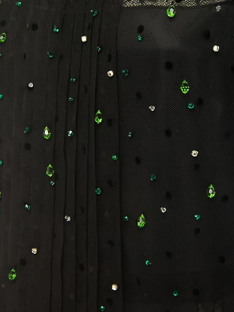 Prada crystal-embellished pleated dress - Black