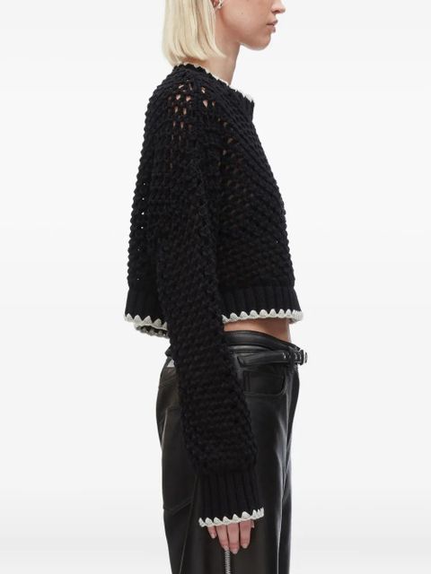 3.1 Phillip Lim crochet-detail zip-cuff sweater - Black