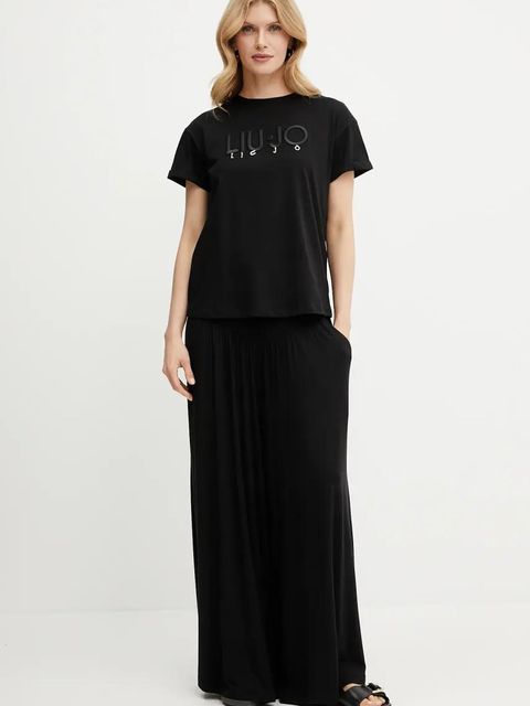 Liu Jo t-shirt bawełniany damski kolor czarny WA5007.JS923 - zdjęcie produktu nr 2