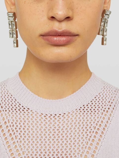 Jil Sander cubic zirconia drop earrings - Grey