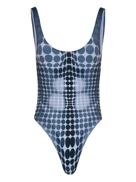 Jean Paul Gaultier printed-dots swimsuit - Grey - zdjęcie produktu nr 1