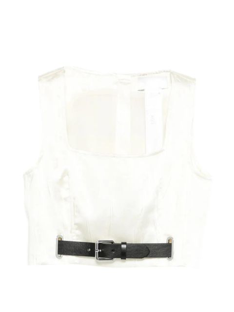 Sportmax belt square-neck top - White - zdjęcie produktu nr 1