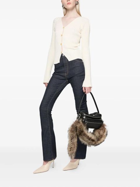 Acne Studios bow-detail flared trousers - Blue - zdjęcie produktu nr 2