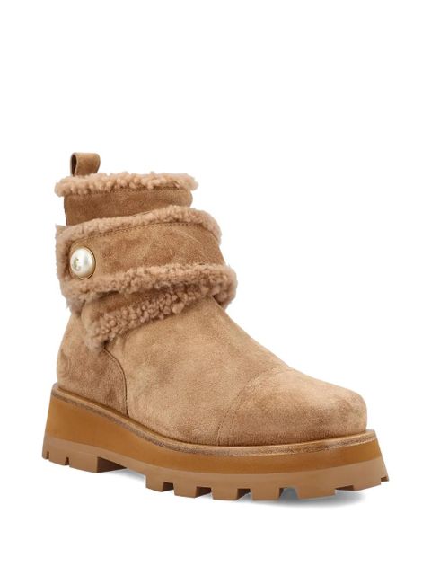 Jimmy Choo shearling-trimmed platform boots - Brown - zdjęcie produktu nr 2