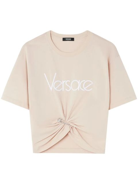 Versace Safety Pin cropped T-shirt - Neutrals - zdjęcie produktu nr 1