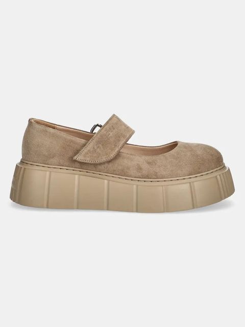 Inuikii baleriny zamszowe Matilda M.J. Suede damskie kolor beżowy na platformie 1012.005.0021.250 / 30102-058 - zdjęcie produktu nr 2