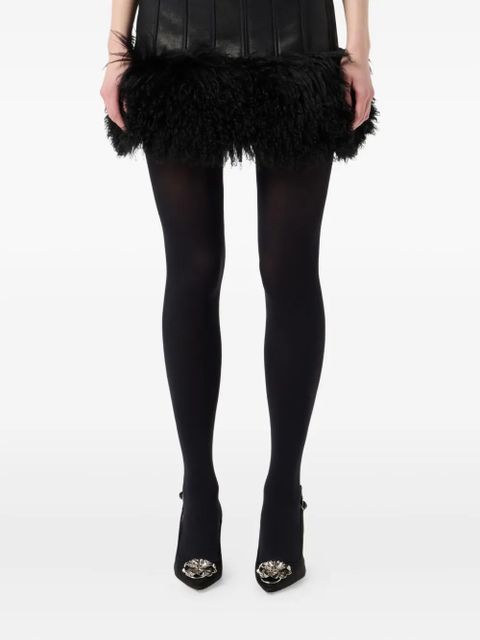 Blumarine faux-fur trim mini skirt - Black
