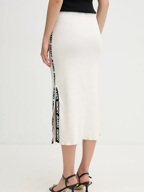 Dkny spódnica kolor biały midi ołówkowa